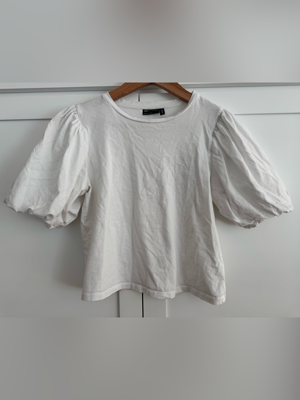 ASOS White Puff Sleeve Women's Top size 4